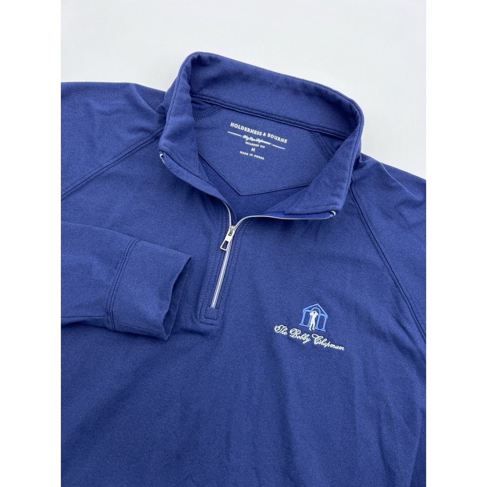 Holderness & Bourne 1/4 Zip Pullover Mens‎ M The Westland Tailored Fit Navy Blue
